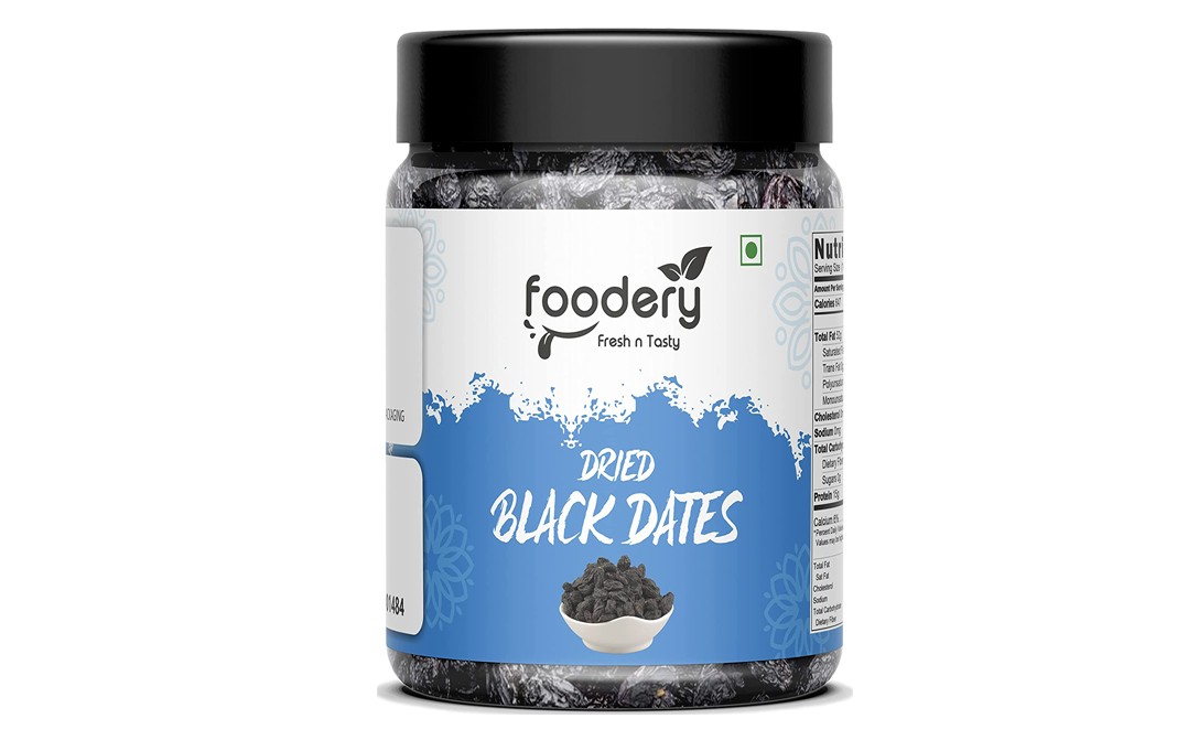Foodery Dried Black Dates   Plastic Jar  250 grams